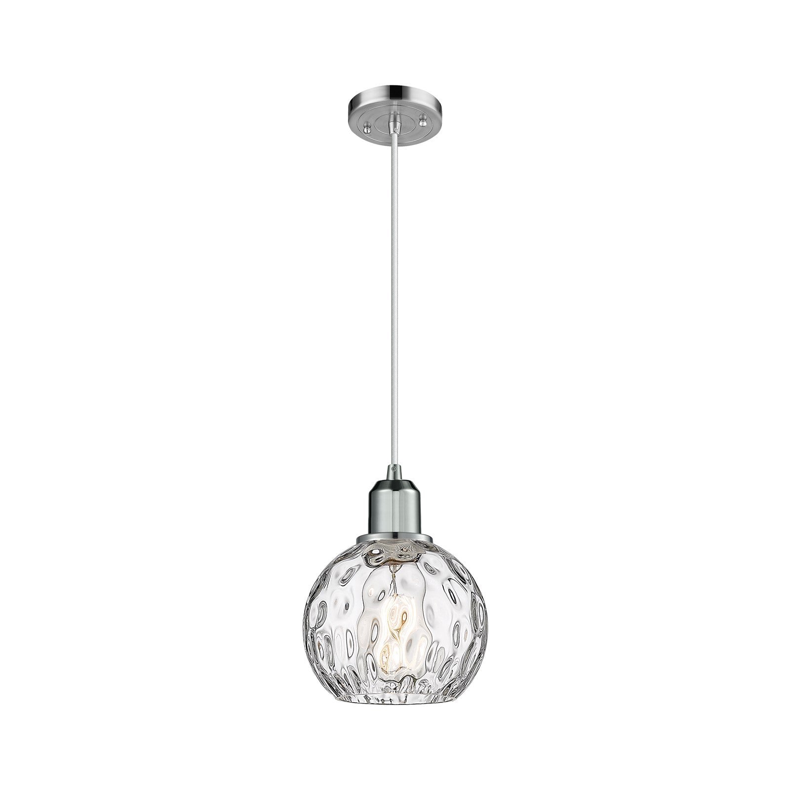 Innovations Athens 6in 1-Light Mini Pendant | Industrial Polished Chrome Steel and Clear Glass | Kitchen Island & Dining Room | Model 900-1P-PC-G1215-6