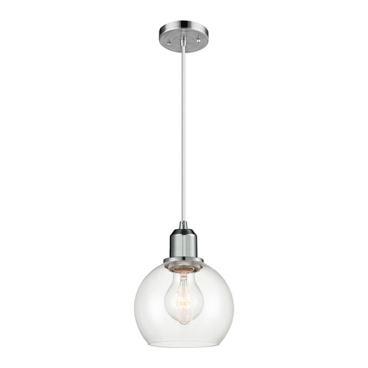 Innovations Athens 6in 1-Light Mini Pendant | Industrial Polished Chrome and Clear Glass | Kitchen Island | 5.88 x 5.88 x 7.88 in | Model 900-1P-PC-G122-6