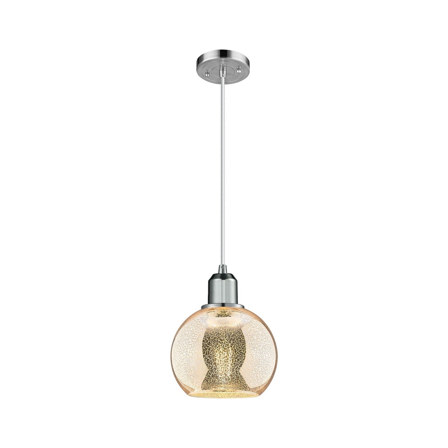 Innovations Athens 6in 1-Light Mini Pendant | Industrial Polished Chrome Steel and Mercury Glass | Kitchen Island & Dining Room | Model 900-1P-PC-G128-6