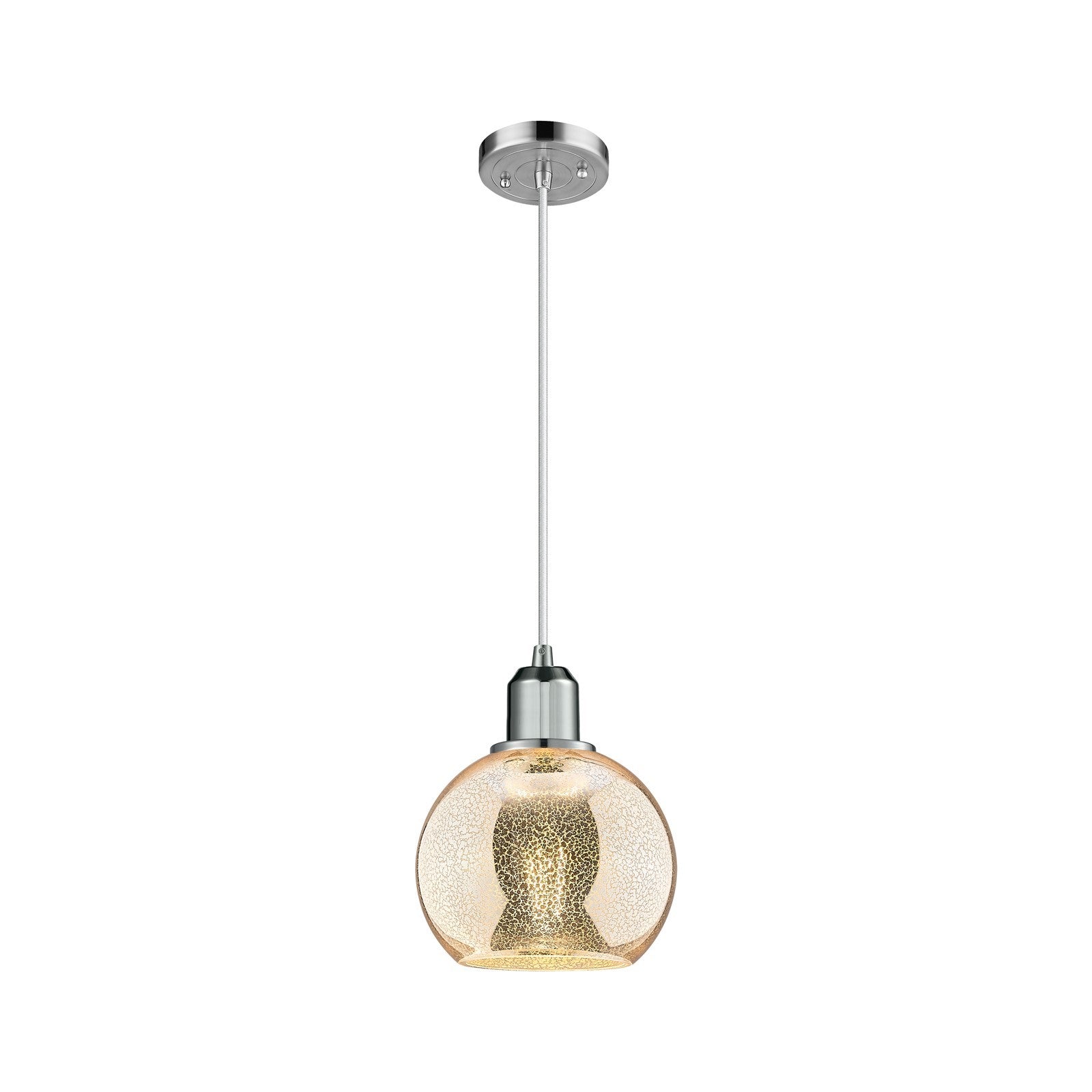 Innovations Athens 6in 1-Light Mini Pendant | Industrial Polished Chrome Steel and Mercury Glass | Kitchen Island & Dining Room | Model 900-1P-PC-G128-6