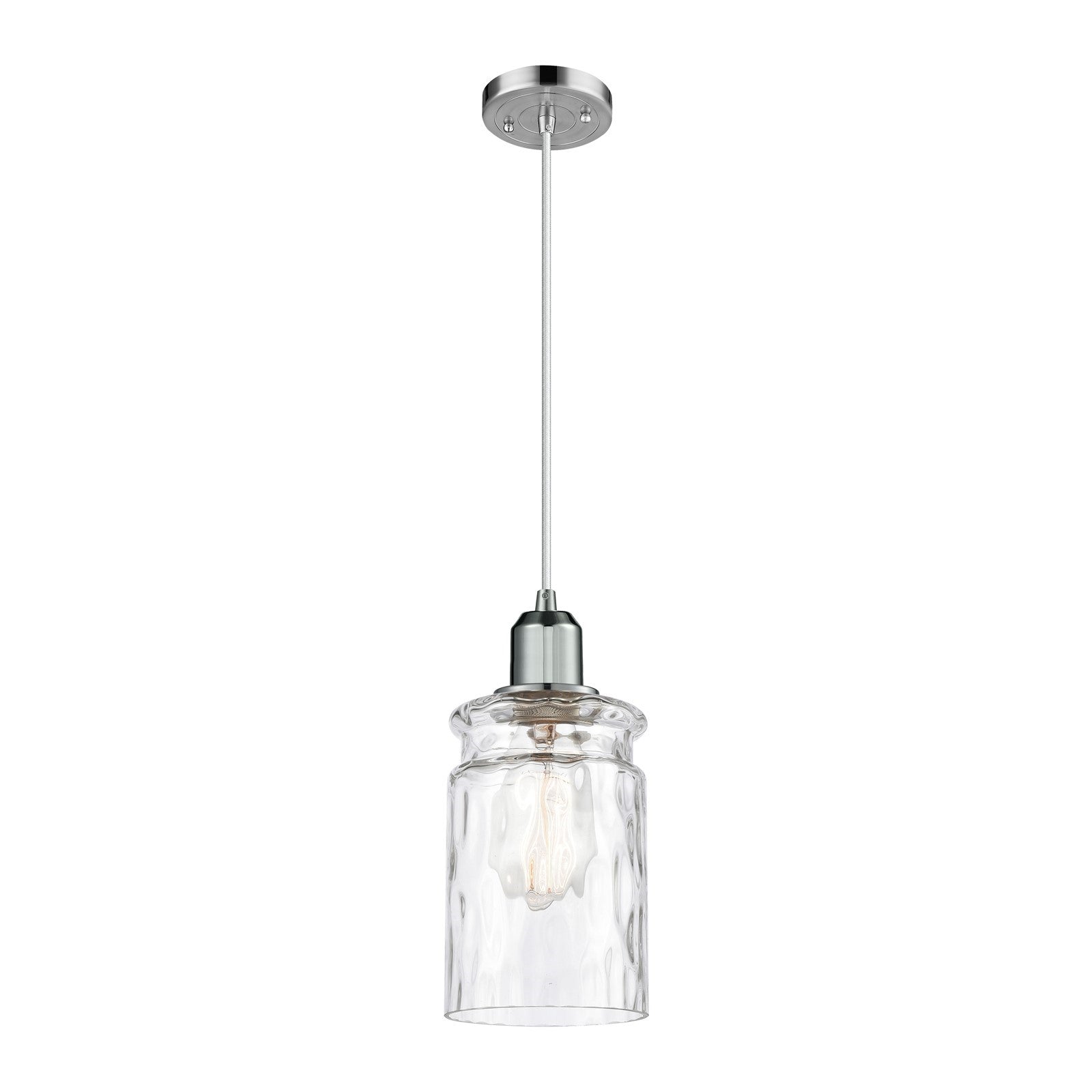 Innovations Candor 5in 1-Light Mini Pendant | Industrial Polished Chrome Steel and Clear Waterglass Glass | Kitchen Island & Dining | Model 900-1P-PC-G352