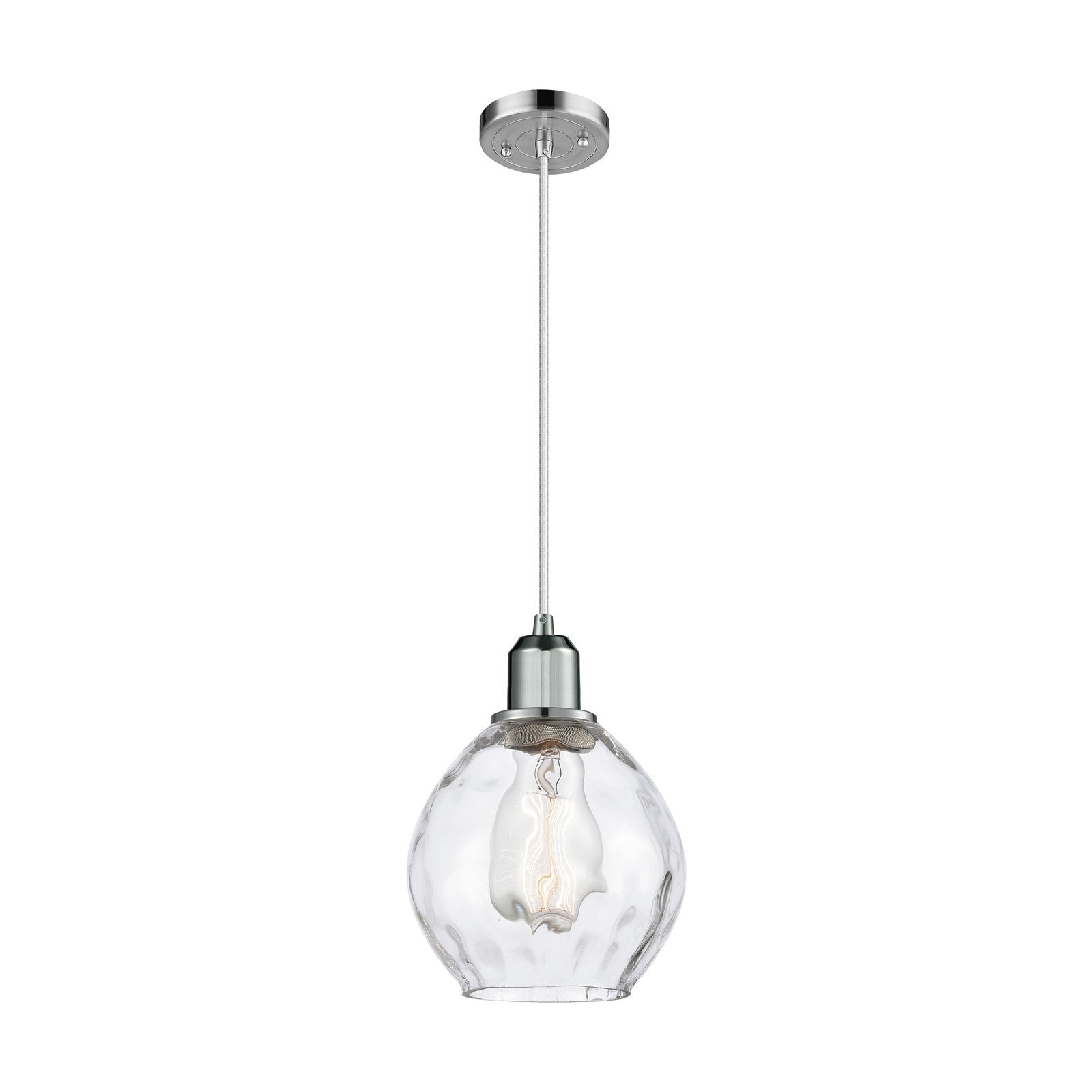 Innovations Waverly 6.25in 1-Light Mini Pendant | Industrial Polished Chrome and Clear Glass | Kitchen Island & Dining Room | Model 900-1P-PC-G362