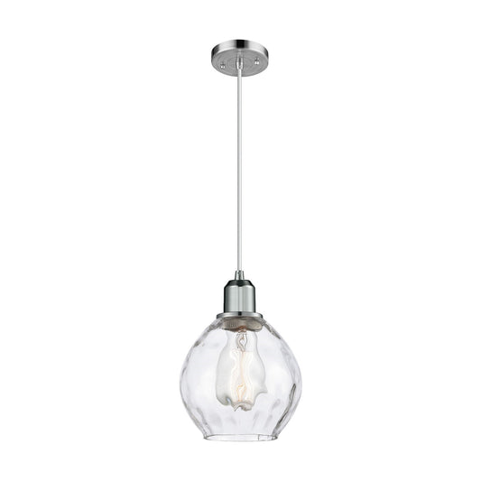 Innovations Waverly 6.25in 1-Light Mini Pendant | Industrial Polished Chrome and Clear Glass | Kitchen Island & Dining Room | Model 900-1P-PC-G362