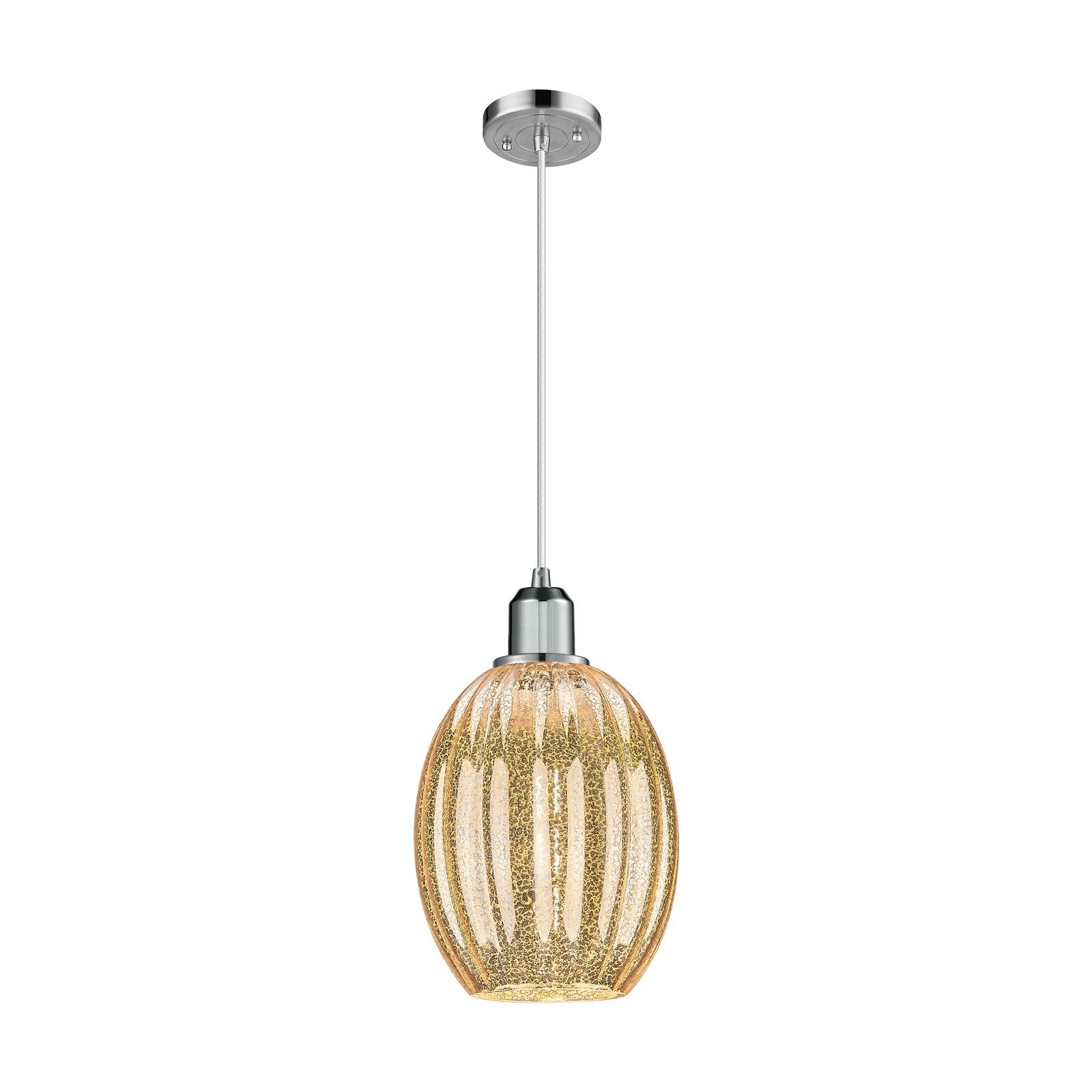 Innovations Preston Bulb 6.25in 1-Light Mini Pendant | Industrial Polished Chrome Steel and Mercury Glass | Kitchen Island & | Model 900-1P-PC-G459-6ME