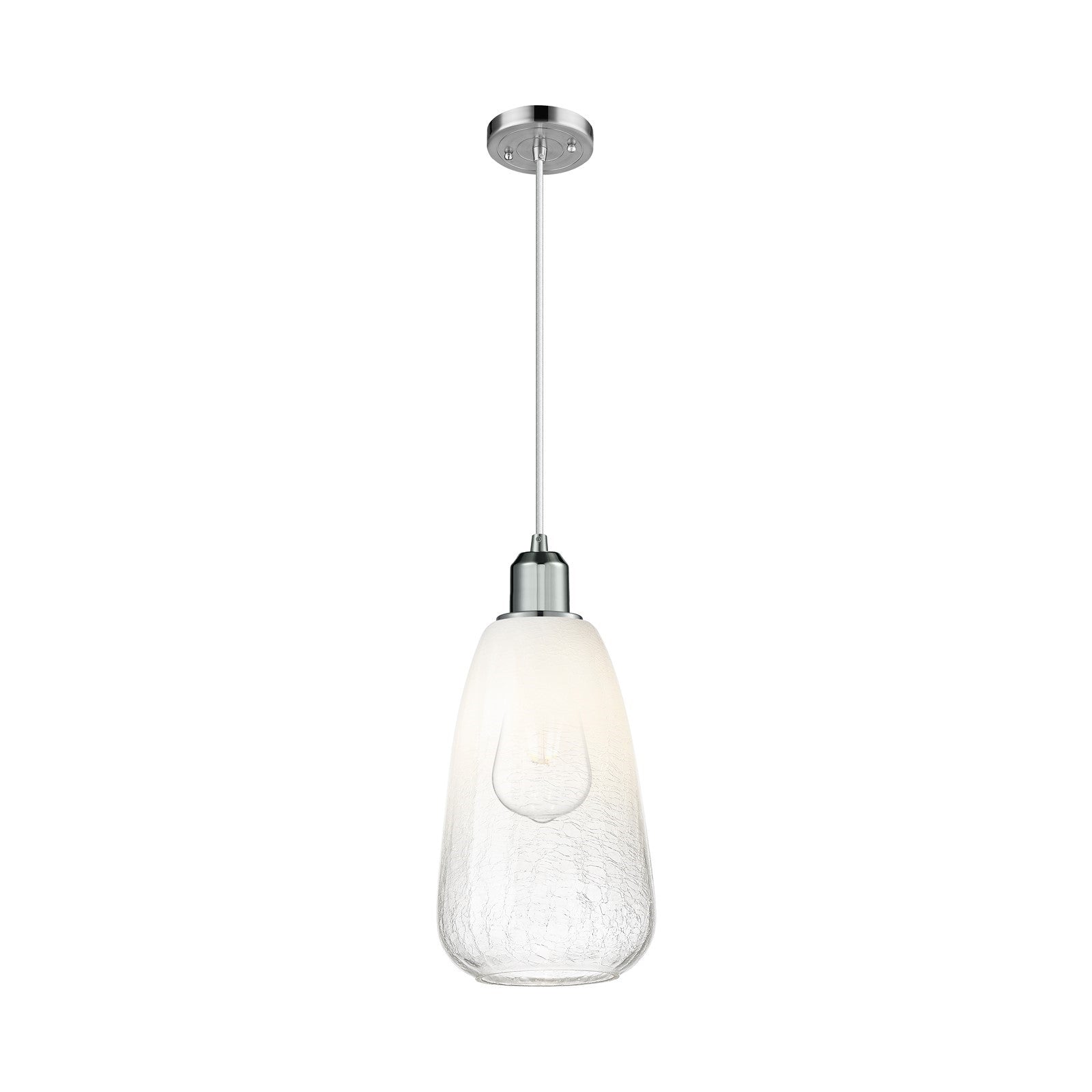 Innovations Brookhaven Almond 6in 1-Light Mini Pendant | Industrial Polished Chrome and Opal Glass | Kitchen Island & Dining | Model 900-1P-PC-G480-6OP
