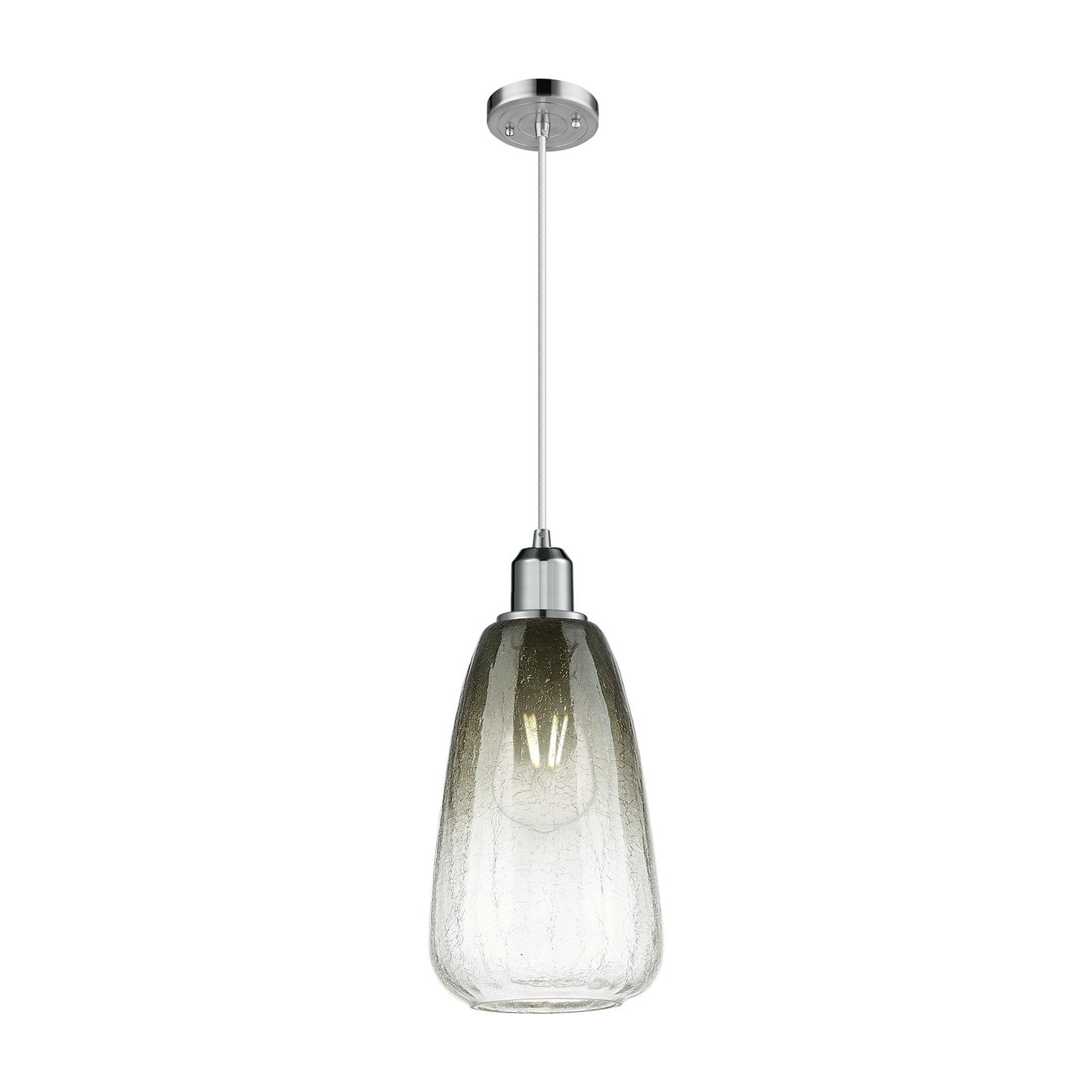 Innovations Brookhaven Almond 6in 1-Light Mini Pendant | Industrial Polished Chrome Steel and Slate Glass | Kitchen Island | Model 900-1P-PC-G480-6SL