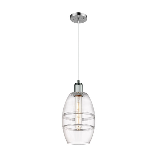 Innovations Vaz 6in 1-Light Mini Pendant | Industrial Polished Chrome and Clear Glass | Kitchen Island & Dining Room | Model 900-1P-PC-G557-6CL