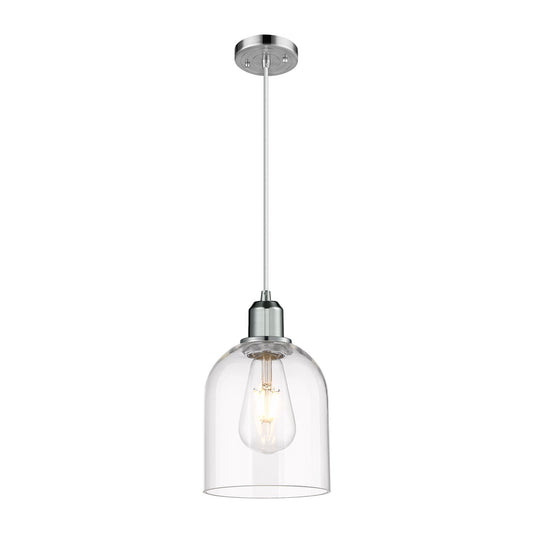 Innovations Bella 6in 1-Light Mini Pendant | Industrial Polished Chrome Steel and Clear Glass | Kitchen Island & Dining Room | Model 900-1P-PC-G558-6CL