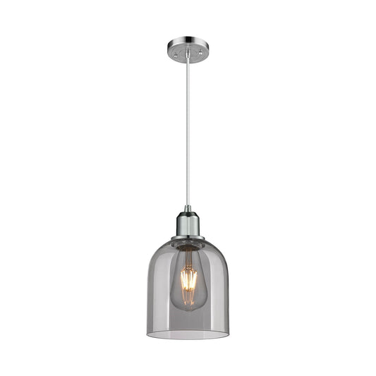 Innovations Bella 6in 1-Light Mini Pendant | Industrial Modern Polished Chrome and Light Smoke Glass | Kitchen Island & Dining | Model 900-1P-PC-G558-6SM