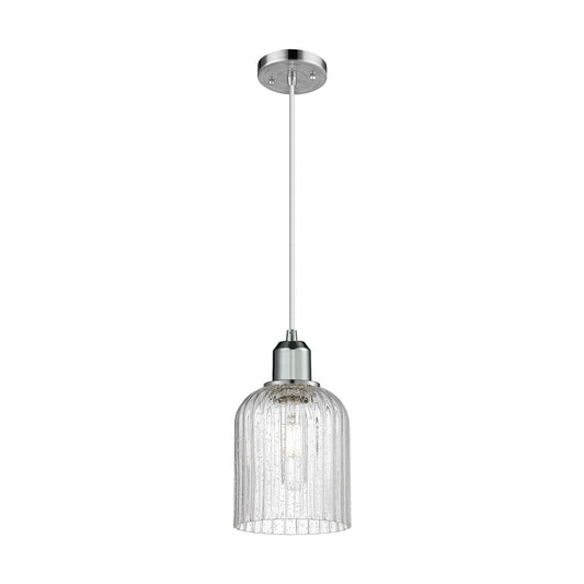 Innovations Bridal Veil 5in 1-Light Mini Pendant | Industrial Polished Chrome Steel and Seedy Glass | Kitchen Island & Dining | Model 900-1P-PC-G559-5SDY