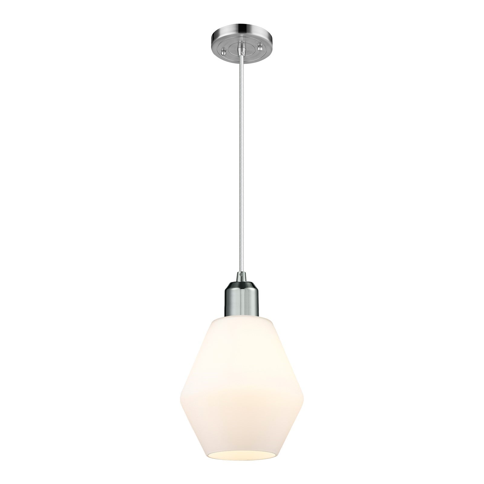 Innovations Cindyrella 6in 1-Light Mini Pendant | Industrial Polished Chrome Steel and Cased Matte White Glass | Kitchen Island & | Model 900-1P-PC-G651-6