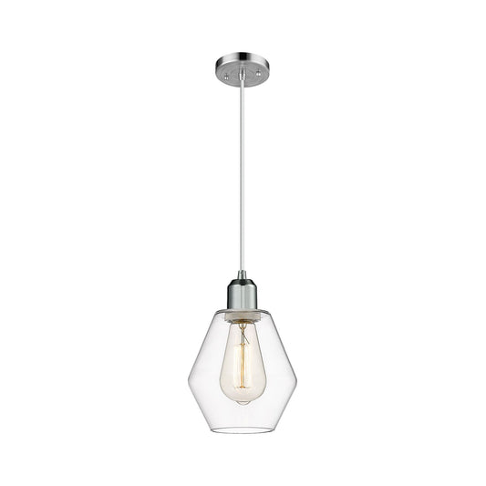 Innovations Cindyrella 6in 1-Light Mini Pendant | Industrial Polished Chrome Steel and Clear Glass | Kitchen Island & Dining Room | Model 900-1P-PC-G652-6