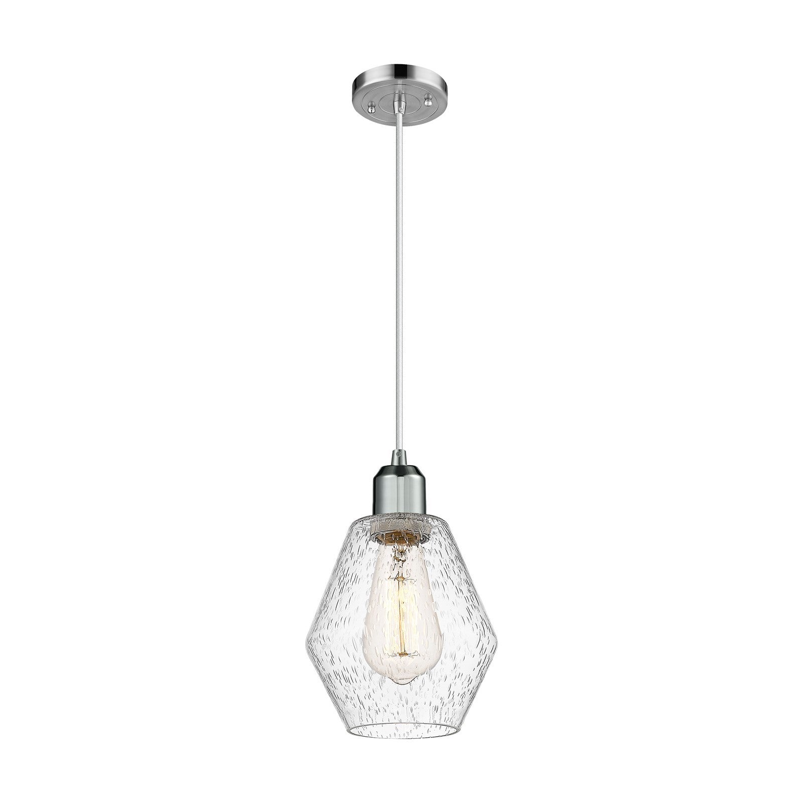 Innovations Cindyrella 6in 1-Light Mini Pendant | Industrial Polished Chrome Steel and Seedy Glass | Kitchen Island & Dining Room | Model 900-1P-PC-G654-6