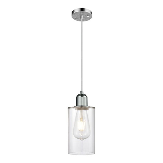 Innovations Clymer 4in 1-Light Mini Pendant | Industrial Polished Chrome Steel and Clear Glass | Kitchen Island & Breakfast Bar | Model 900-1P-PC-G802