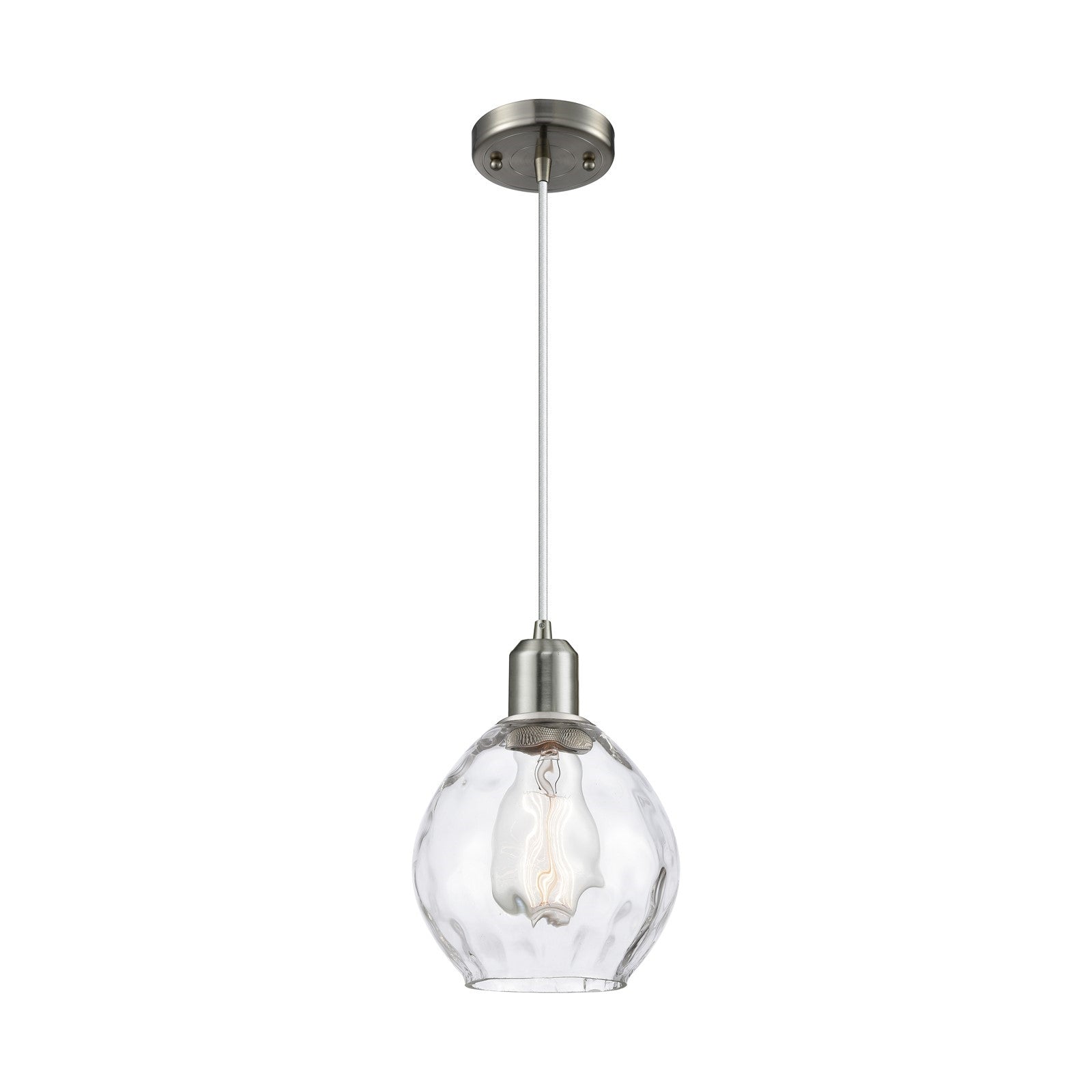 Innovations Waverly 6.25in 1-Light Mini Pendant | Industrial Brushed Satin Nickel and Clear Glass | Kitchen Island & Dining Room | Model 900-1P-SN-G362