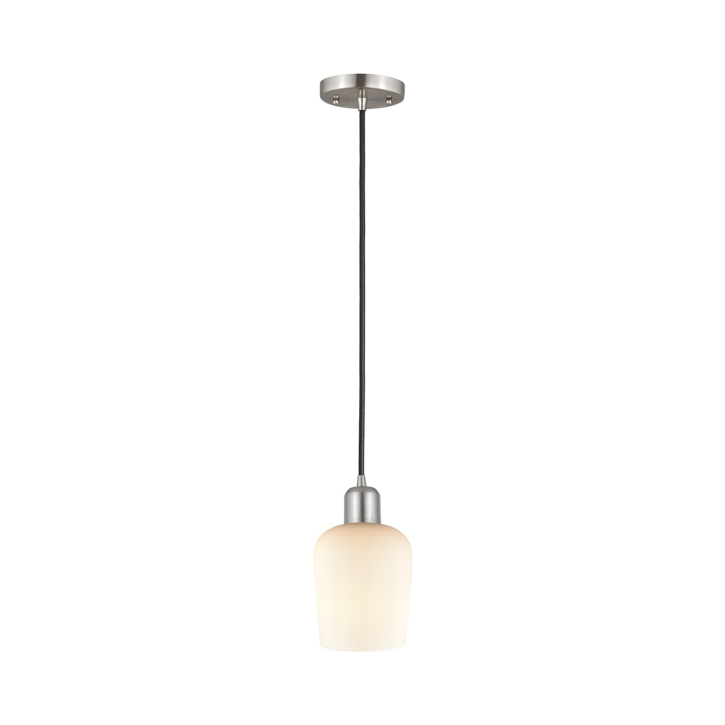 Innovations Remy 5.25in 1-Light Mini Pendant | Industrial Brushed Satin Nickel Steel and White Glass | Kitchen Island & Dining | Model 900-1P-SN-G4201