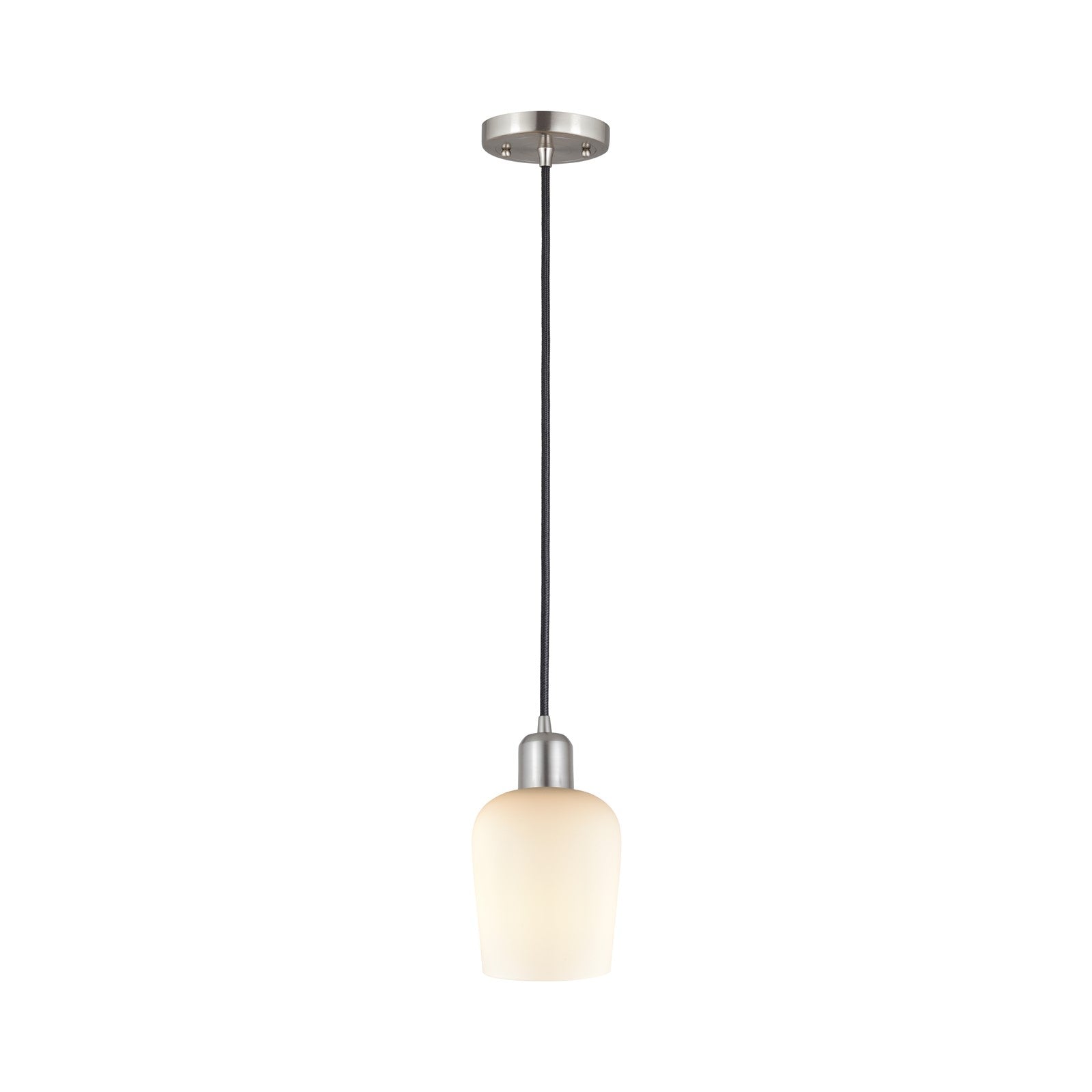 Innovations Remy 5.25in 1-Light Mini Pendant | Industrial Brushed Satin Nickel Steel and White Glass | Kitchen Island & Dining | Model 900-1P-SN-G4201