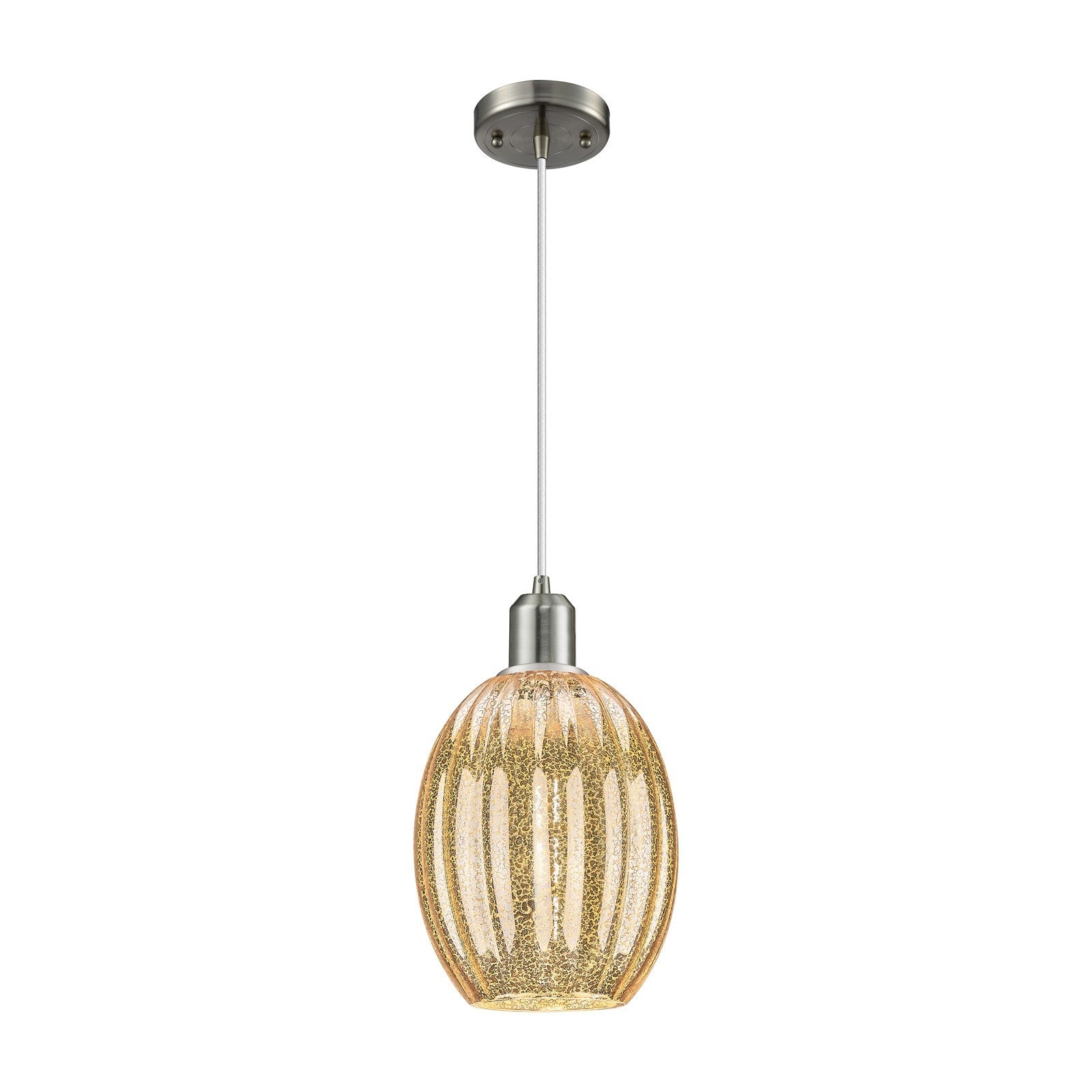 Innovations Preston Bulb 6in 1-Light Mini Pendant | Industrial Brushed Satin Nickel Steel and Mercury Glass | Kitchen Island & | Model 900-1P-SN-G459-6ME