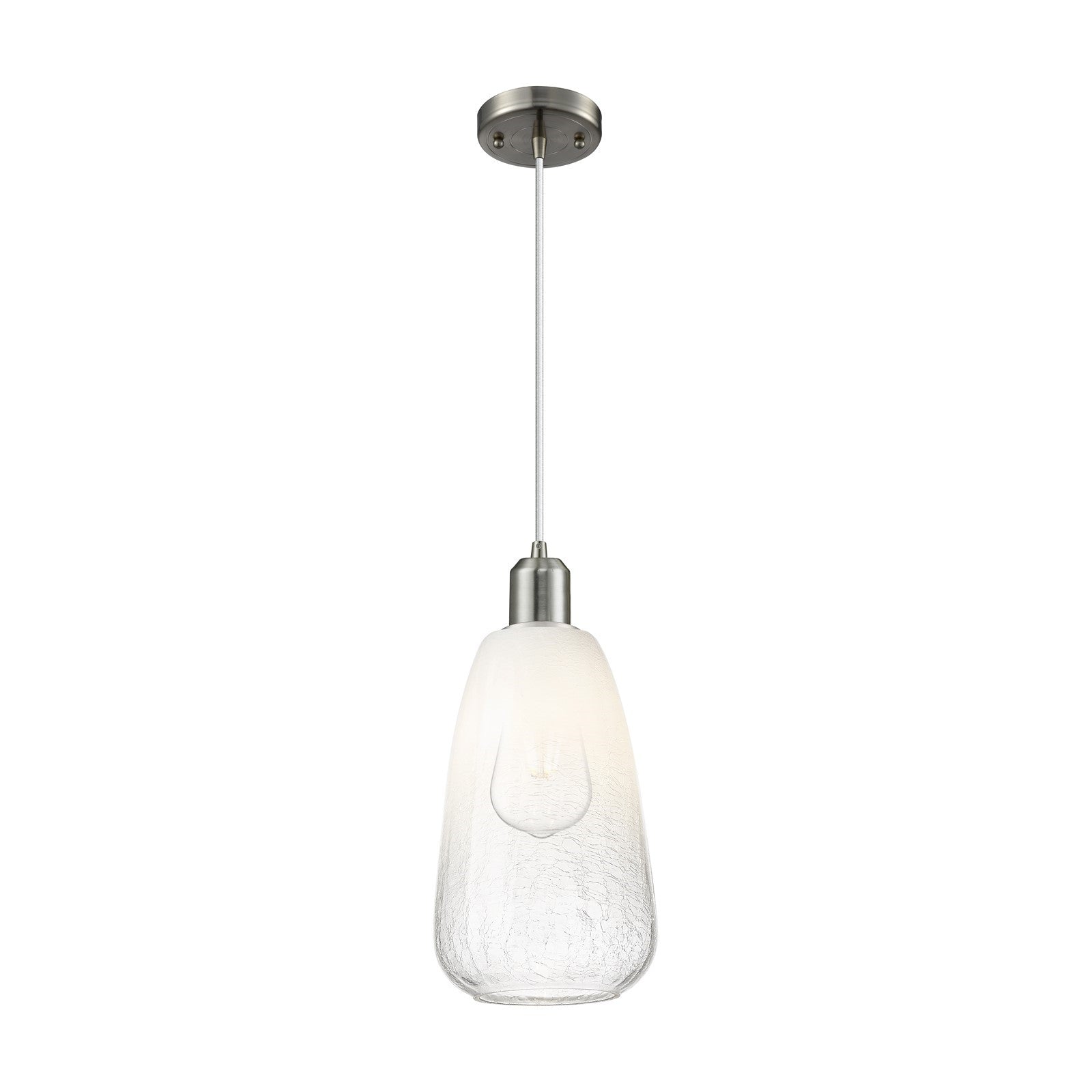 Innovations Brookhaven Almond 6in 1-Light Mini Pendant | Industrial Brushed Satin Nickel and Opal Glass | Kitchen Island | Model 900-1P-SN-G480-6OP