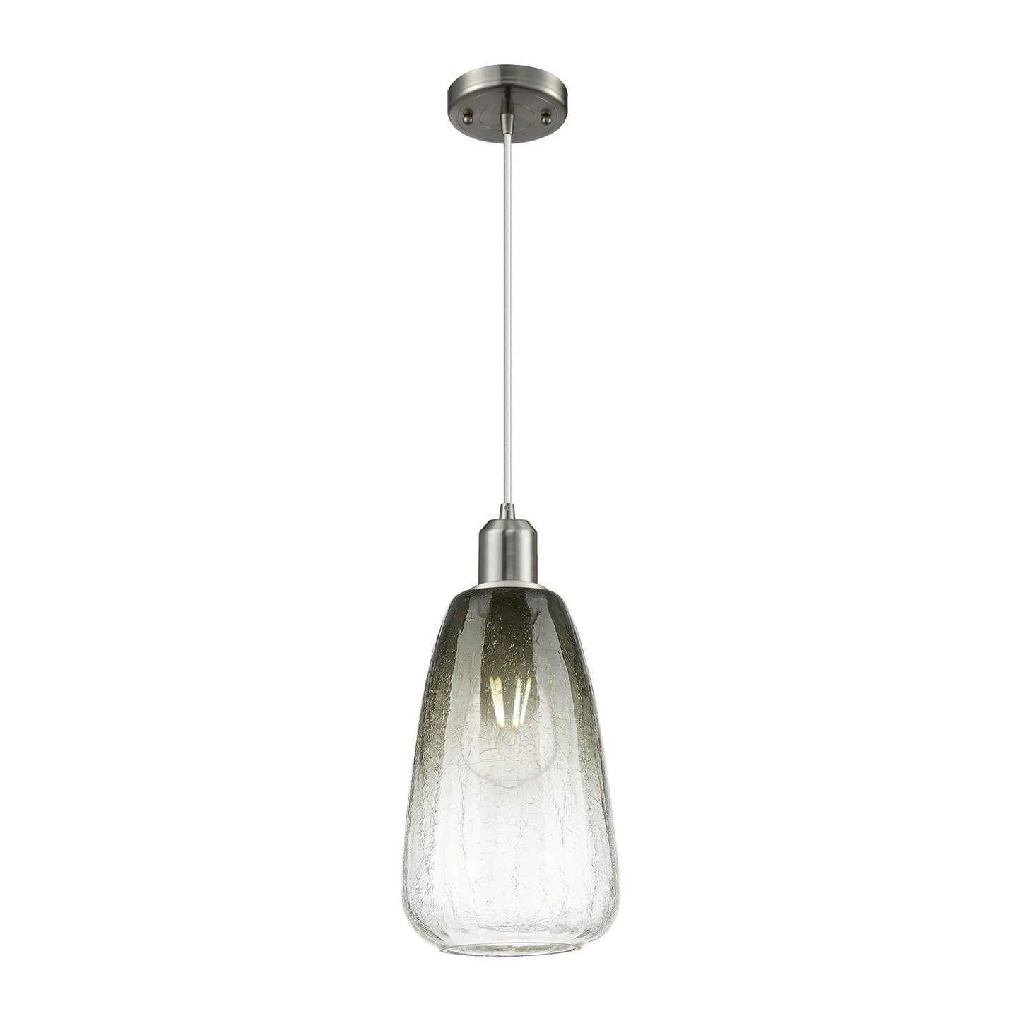 Innovations Brookhaven Almond 6in 1-Light Mini Pendant | Industrial Brushed Satin Nickel and Slate Glass | Kitchen Island & | Model 900-1P-SN-G480-6SL