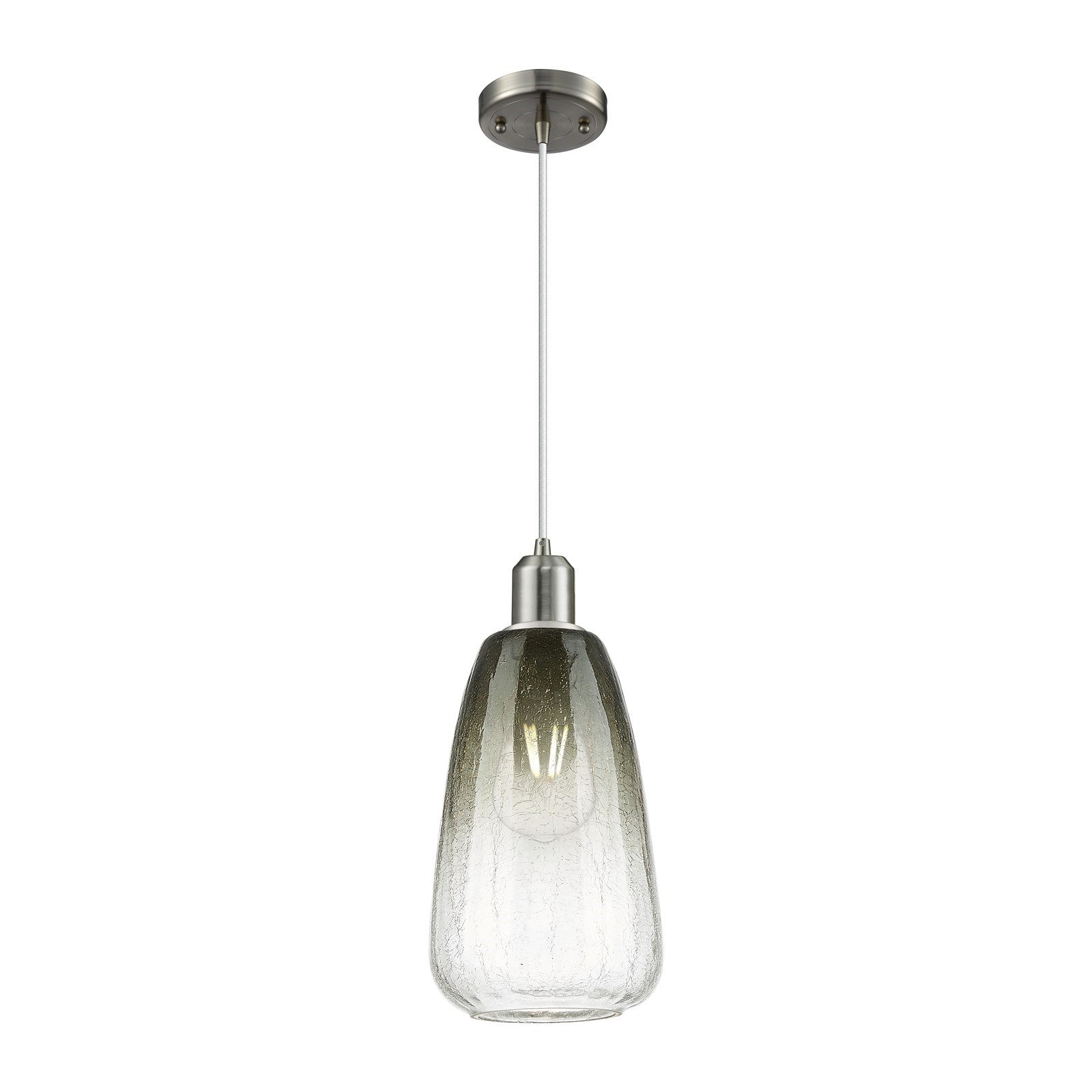 Innovations Brookhaven Almond 6in 1-Light Mini Pendant | Industrial Brushed Satin Nickel and Slate Glass | Kitchen Island & | Model 900-1P-SN-G480-6SL