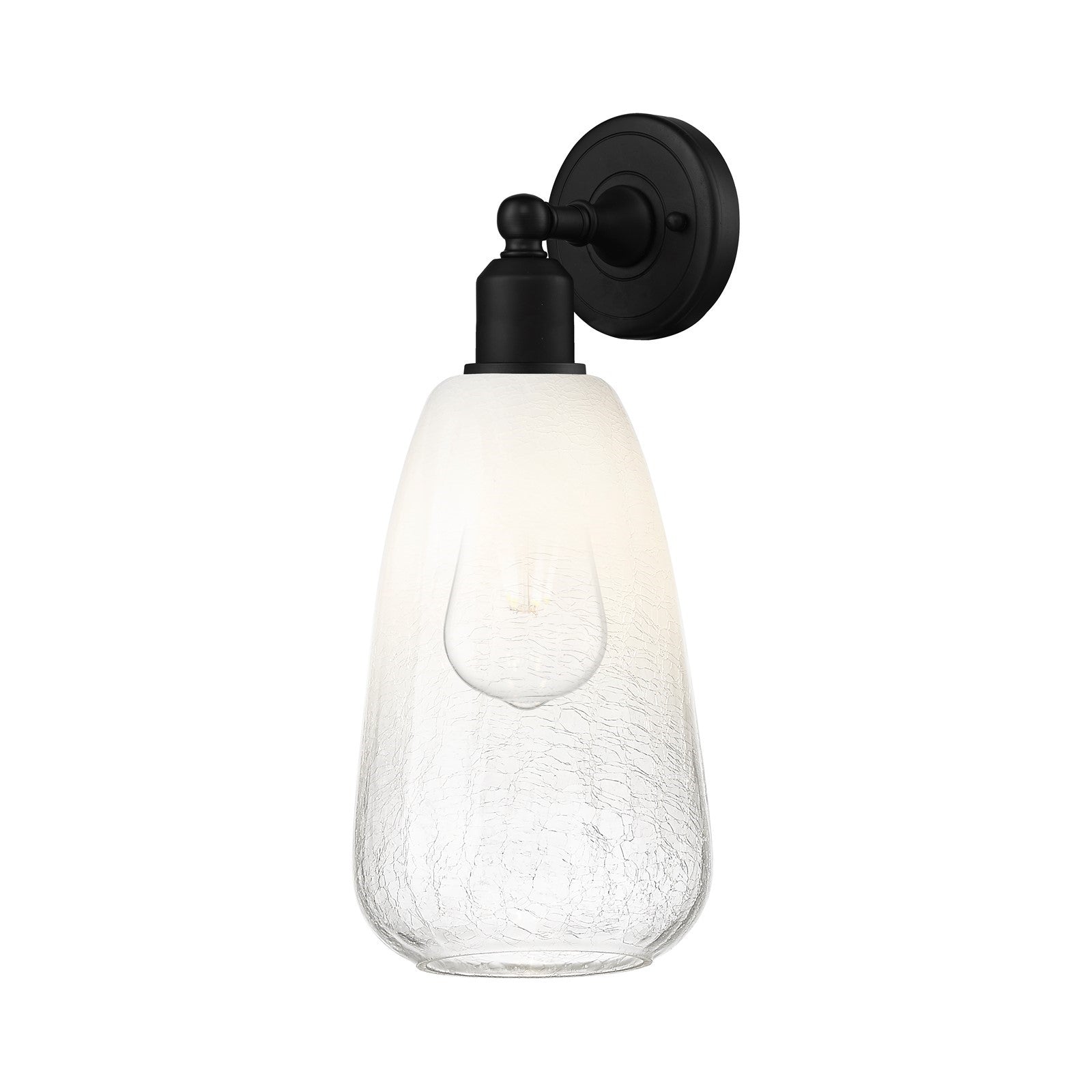 Innovations Brookhaven Almond 6in 1-Light Wall Sconce | Industrial Matte Black Steel and Opal Glass | Bathroom & Hallway Accent | Model 900-1W-BK-G480-6OP