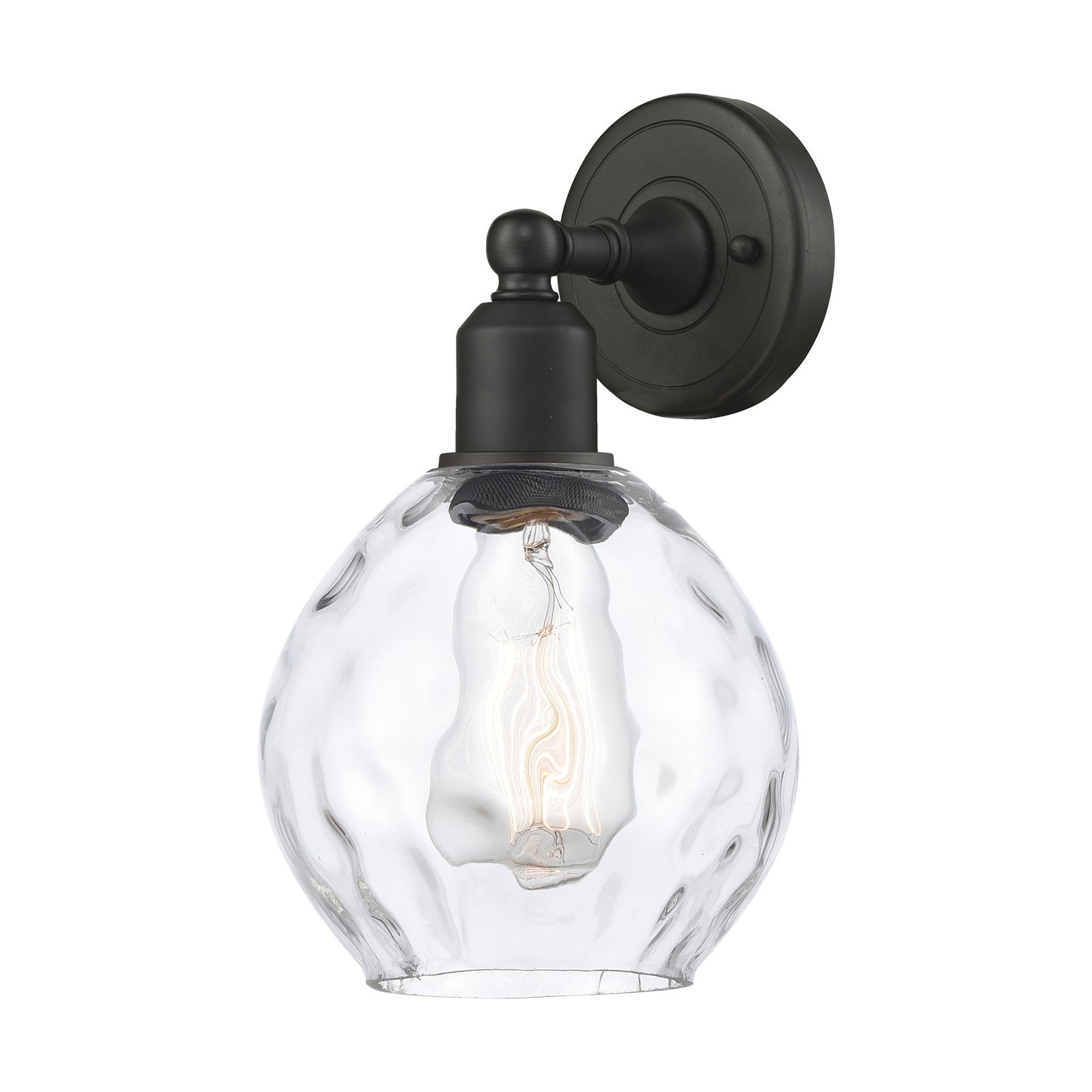 Innovations Waverly 6.25in 1-Light Wall Sconce | Industrial Oil Rubbed Bronze Steel and Clear Glass | Living Room & Hallway Accent | Model 900-1W-OB-G362