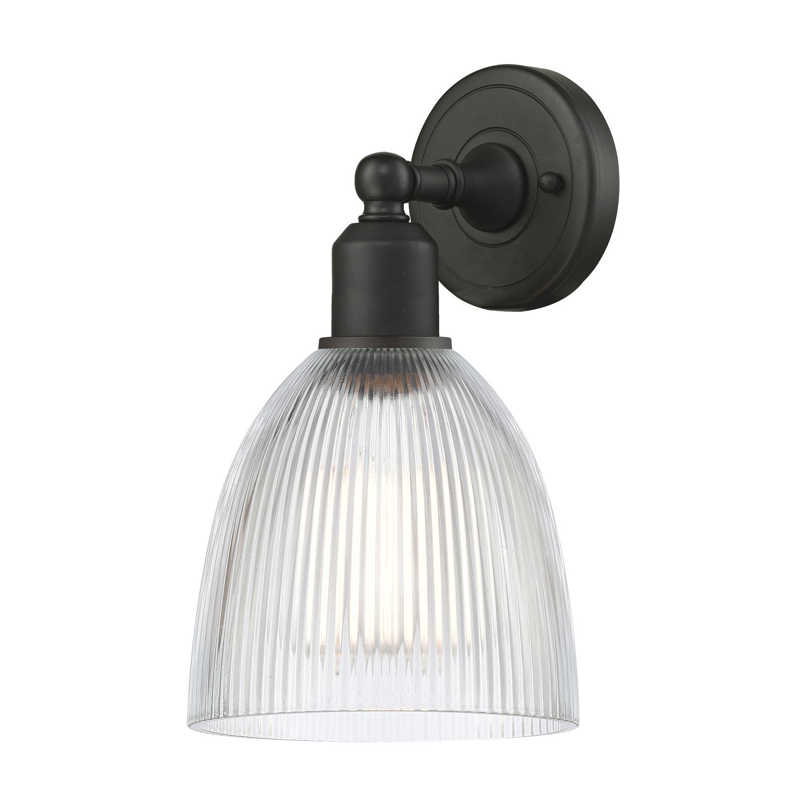 Innovations Castile 6in 1-Light Wall Sconce | Industrial Oil Rubbed Bronze Steel and Clear Glass | Living Room & Hallway Accent | Model 900-1W-OB-G382