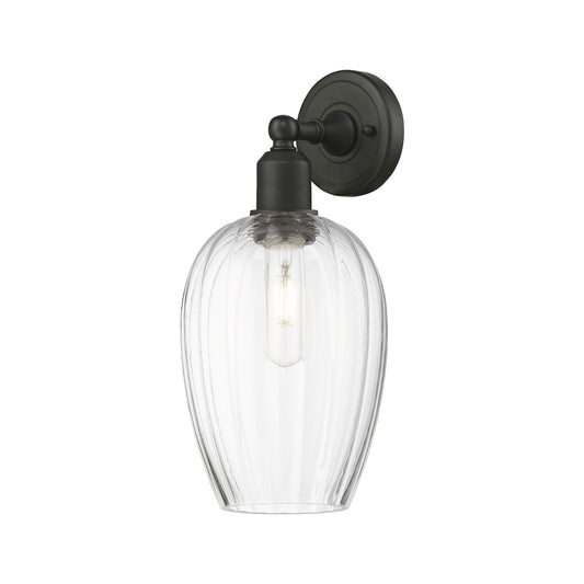 Innovations Preston Flute 6.25in 1-Light Wall Sconce | Industrial Oil Rubbed Bronze Steel and Clear Glass | Hallway & Bathroom | Model 900-1W-OB-G457-6CL