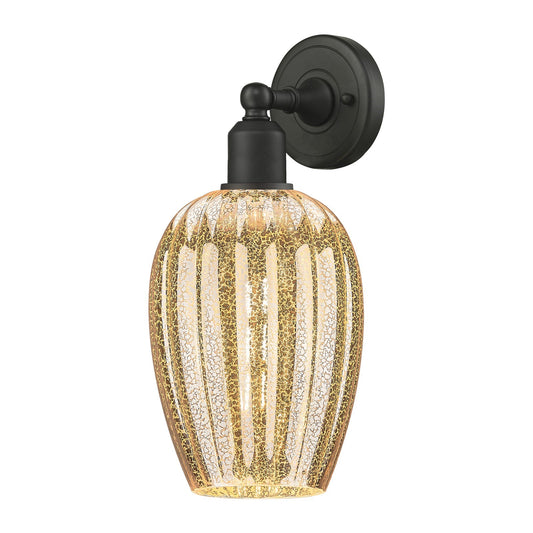 Innovations Preston Flute 6in 1-Light Wall Sconce | Industrial Oil Rubbed Bronze Steel and Mercury Glass | Living Room & | Model 900-1W-OB-G457-6ME