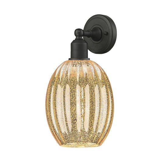 Innovations Preston Bulb 6.25in 1-Light Wall Sconce | Industrial Oil Rubbed Bronze Steel and Mercury Glass | Hallway & Bathroom | Model 900-1W-OB-G459-6ME