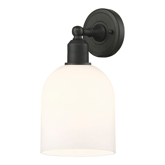 Innovations Bella 6in 1-Light Wall Sconce | Industrial Oil Rubbed Bronze Steel and White Glass | Living Room & Hallway Accent | Model 900-1W-OB-G558-6GWH