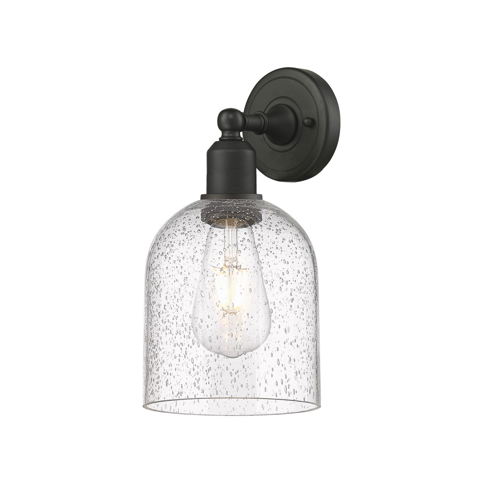 Innovations Bella 6in 1-Light Wall Sconce | Industrial Oil Rubbed Bronze Steel and Seedy Glass | Bathroom & Hallway Accent | Model 900-1W-OB-G558-6SDY