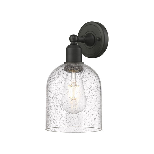 Innovations Bella 6in 1-Light Wall Sconce | Industrial Oil Rubbed Bronze Steel and Seedy Glass | Bathroom & Hallway Accent | Model 900-1W-OB-G558-6SDY