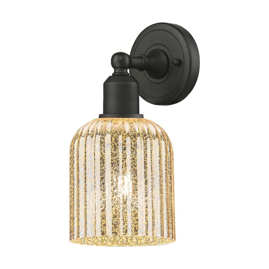 Innovations Bridal Veil 1-Light 5in Wall Sconce | Industrial Oil Rubbed Bronze Steel and Mercury Glass | Bathroom & Hallway | Model 900-1W-OB-G559-5ME