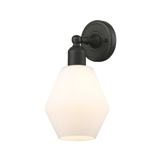 Innovations Cindyrella 6in 1-Light Wall Sconce | Industrial Oil Rubbed Bronze Steel and Cased Matte White Glass | Damp Rated | Model 900-1W-OB-G651-6