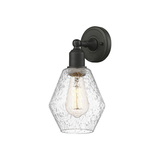 Innovations Cindyrella 6in 1-Light Wall Sconce | Industrial Oil Rubbed Bronze Steel and Seedy Glass | Bathroom & Hallway Accent | Model 900-1W-OB-G654-6