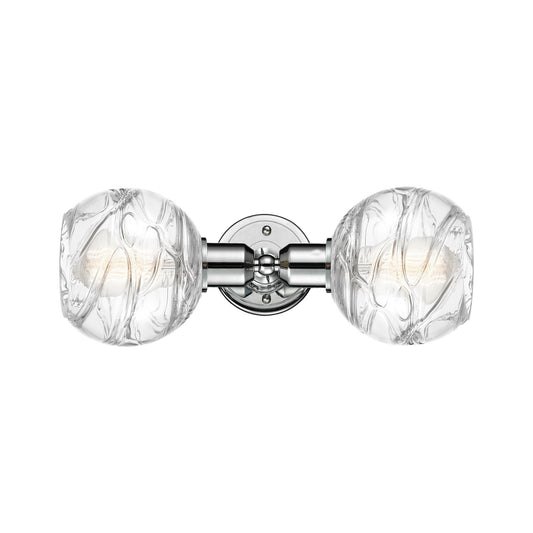 Innovations Athens Deco Swirl 6in 1-Light Wall Sconce | Industrial Modern Polished Chrome Steel and Clear Deco Swirl Glass | Model 900-1W-PC-G1213-6CL