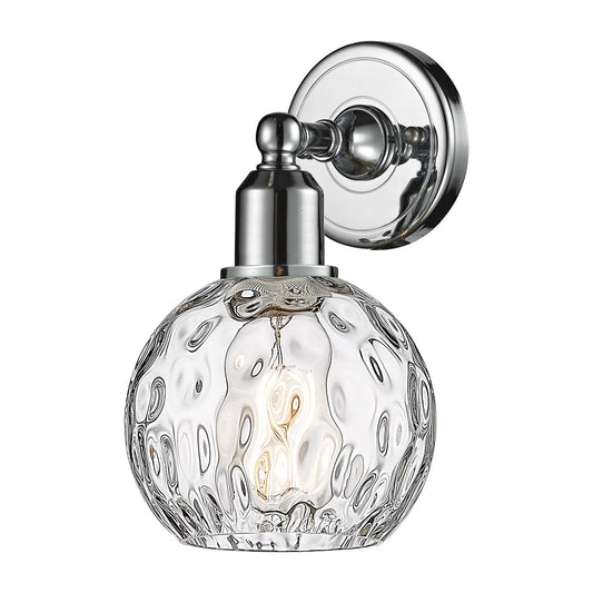 Innovations Athens Water Glass 1-Light Wall Sconce | Industrial Polished Chrome Steel and Clear Glass | Bathroom & Hallway | Model 900-1W-PC-G1215-6