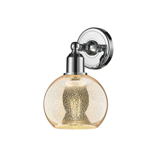 Innovations Athens 6in 1-Light Wall Sconce | Industrial Polished Chrome Steel and Mercury Glass | Hallway & Bathroom Accent | Model 900-1W-PC-G128-6