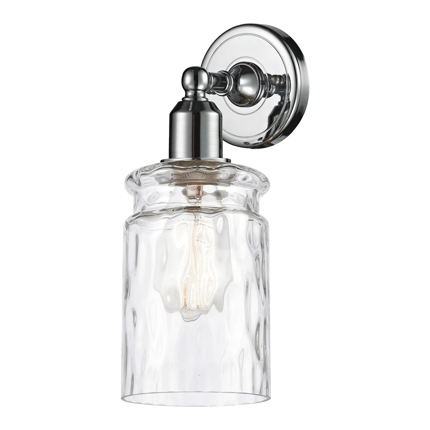 Innovations Candor 5in 1-Light Wall Sconce | Industrial Polished Chrome Steel and Clear Waterglass Glass | Hallway & Bathroom | Model 900-1W-PC-G352