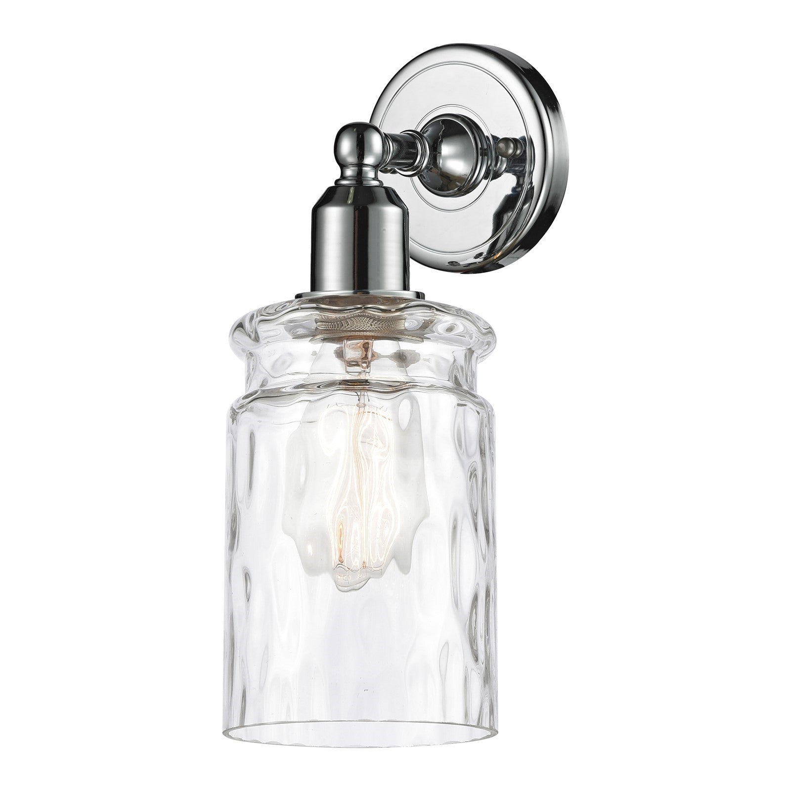 Innovations Candor 5in 1-Light Wall Sconce | Industrial Polished Chrome Steel and Clear Waterglass Glass | Hallway & Bathroom | Model 900-1W-PC-G352