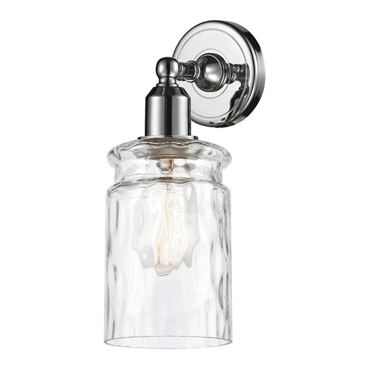 Innovations Candor 5in 1-Light Wall Sconce | Industrial Polished Chrome Steel and Clear Waterglass Glass | Hallway & Bathroom | Model 900-1W-PC-G352