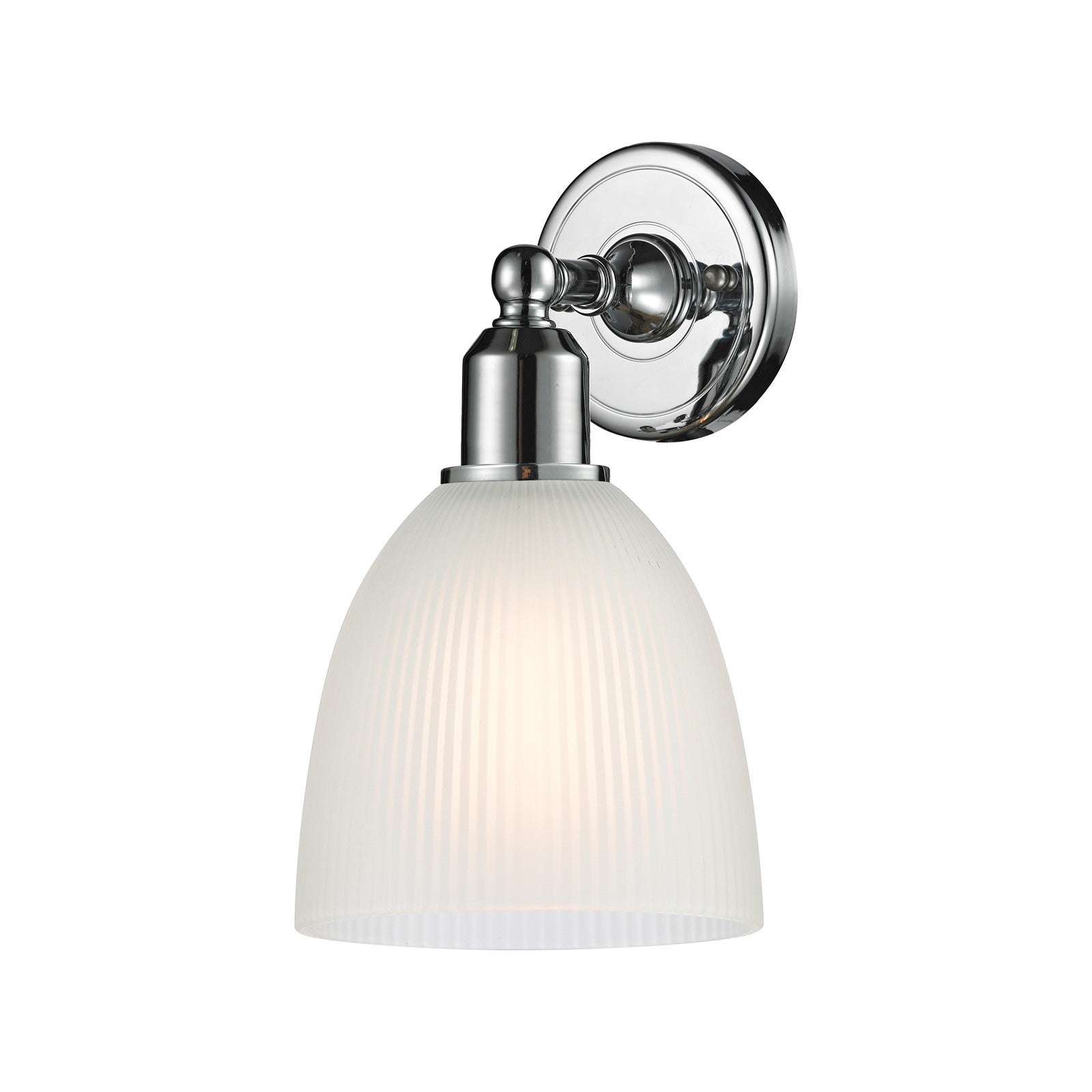 Innovations Castile 6in 1-Light Wall Sconce | Industrial Polished Chrome Steel and White Glass | Bathroom & Hallway | Model 900-1W-PC-G381