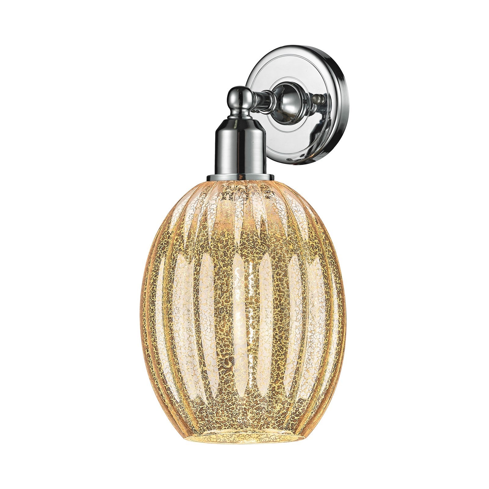Innovations Preston Bulb 6in 1-Light Wall Sconce | Industrial Polished Chrome Steel and Mercury Glass | Bedroom & Hallway | Model 900-1W-PC-G459-6ME