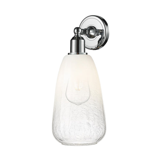 Innovations Brookhaven Almond 6in 1-Light Wall Sconce | Industrial Polished Chrome Steel and Opal Glass | Bedroom & Hallway | Model 900-1W-PC-G480-6OP