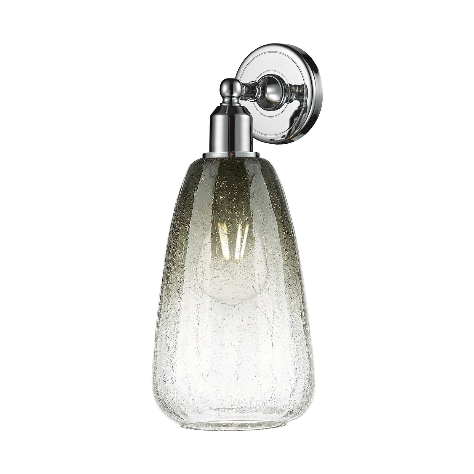 Innovations Brookhaven Almond 6in 1-Light Wall Sconce | Industrial Polished Chrome and Slate Glass | Bathroom & Hallway Accent | Model 900-1W-PC-G480-6SL