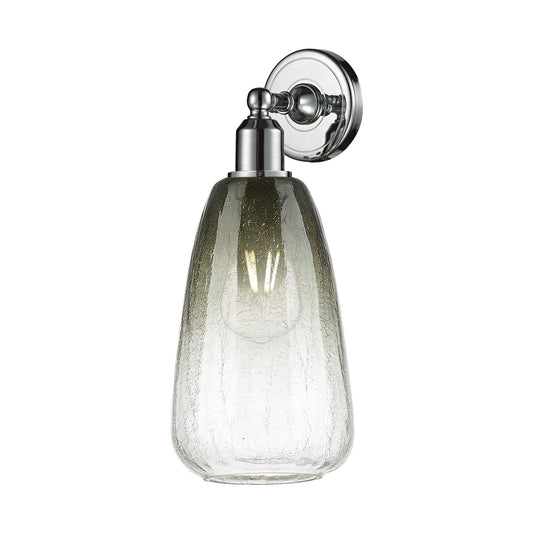 Innovations Brookhaven Almond 6in 1-Light Wall Sconce | Industrial Polished Chrome and Slate Glass | Bathroom & Hallway Accent | Model 900-1W-PC-G480-6SL