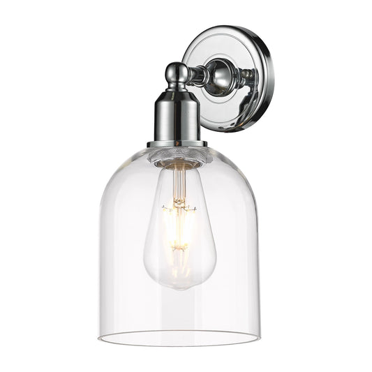 Innovations Bella 6in 1-Light Wall Sconce | Industrial Polished Chrome Steel and Clear Glass | Bathroom & Hallway Accent | Model 900-1W-PC-G558-6CL