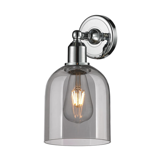 Innovations Bella 6in 1-Light Wall Sconce | Industrial Polished Chrome Steel and Smoked Glass | Bathroom & Hallway Accent | Model 900-1W-PC-G558-6SM
